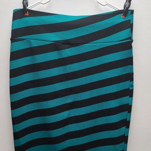 LulaRoe Extra Large Teal/Black Cassie Skirt